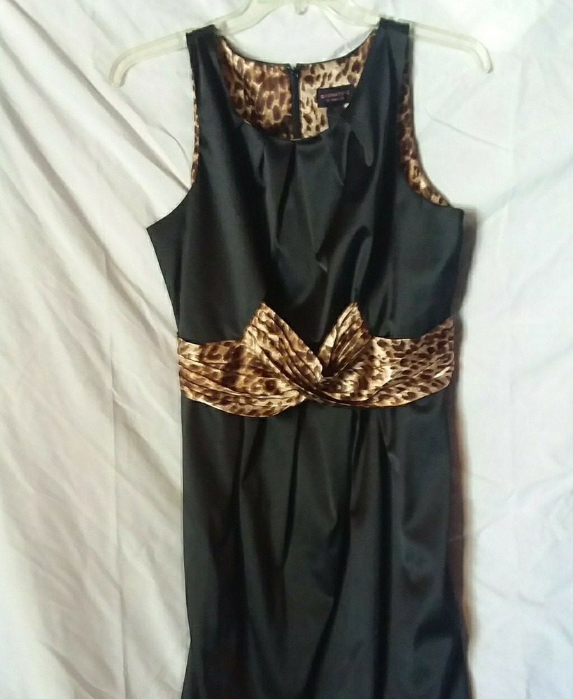 Satin leopard print formal dress